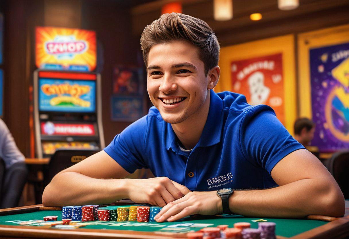 A split scene featuring a novice player on one side, surrounded by confused expressions, and a confident pro on the other, with a winning smile and a stack of chips. In the background, a colorful Go Stop game board with vibrant cards, a timer, and detailed strategy notes scattered around. The atmosphere is energetic and competitive, showcasing both learning and mastery. bright colors. dynamic composition. digital art.